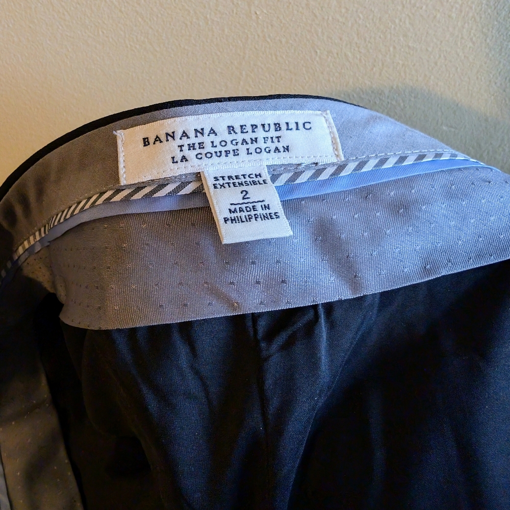 Banana Republic Logan fit black wool mix stretch pant size 2.